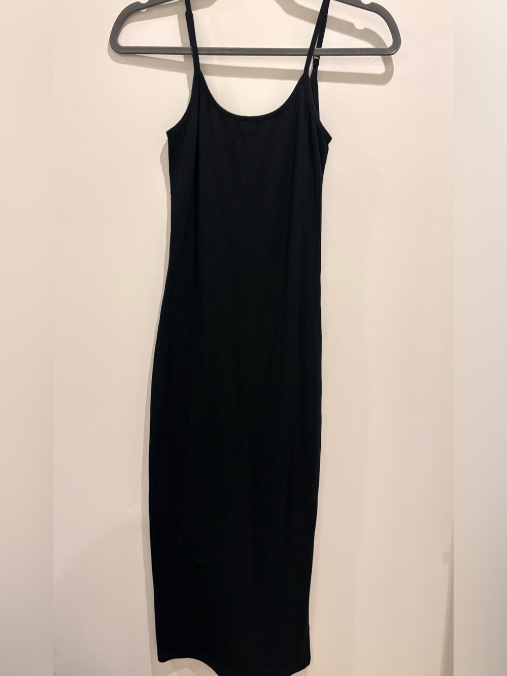 Wild Fable Black Ribbed Maxi Slip Dress